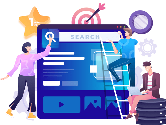 Ilustración de posicionamiento web y SEO